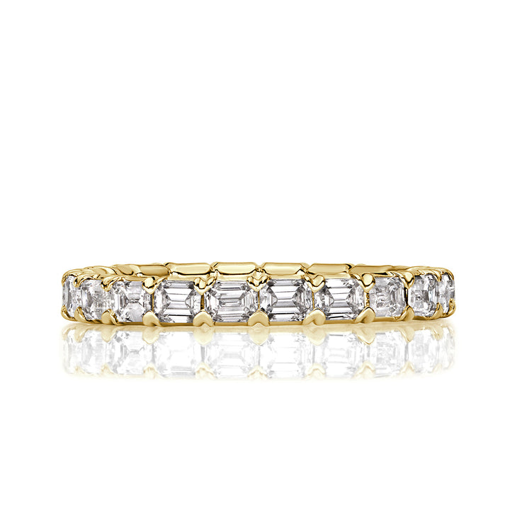 1.13ct Emerald Cut Lab Diamond Eternity Band in 18k Yellow Gold