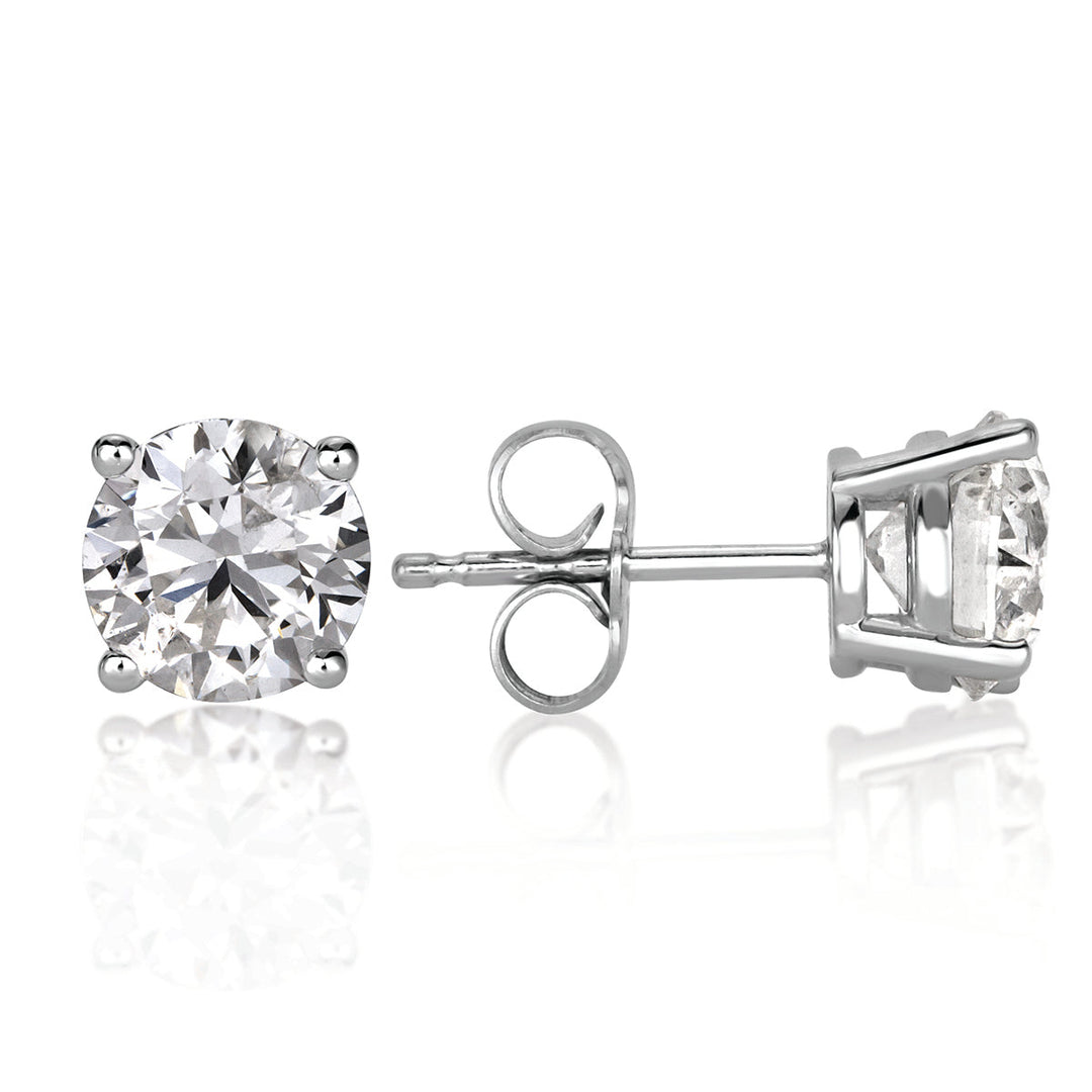 2.00ct Round Brilliant Cut Lab Diamond Stud Earrings