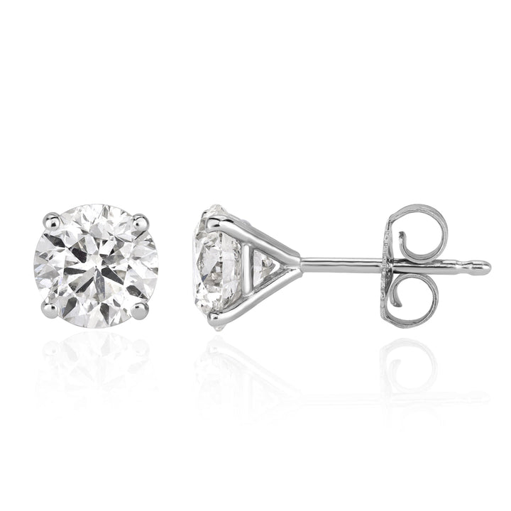 2.07ct Round Brilliant Cut Lab Diamond Stud Earrings