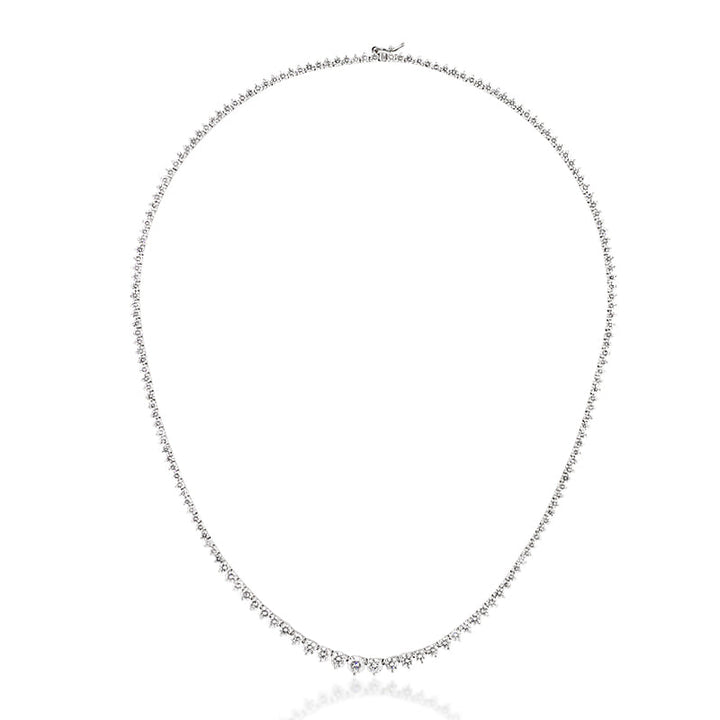 8.57ct Round Brilliant Cut Lab Diamond Graduated Tennis Necklace in 14k White Gold