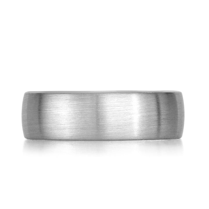 Men's Satin Finish Wedding Band in 14k White Gold 6.0mm