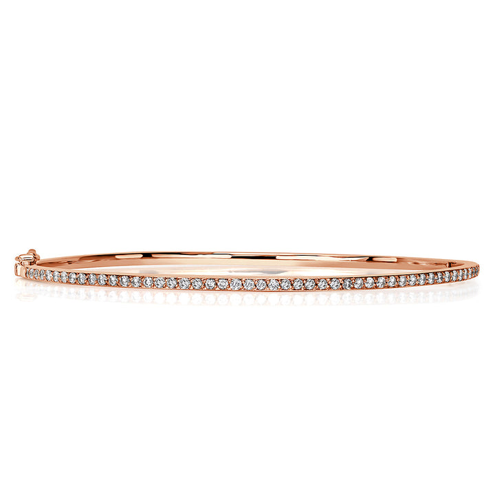 1.00ct Round Brilliant Cut Lab Diamond Bangle in 14K Rose Gold