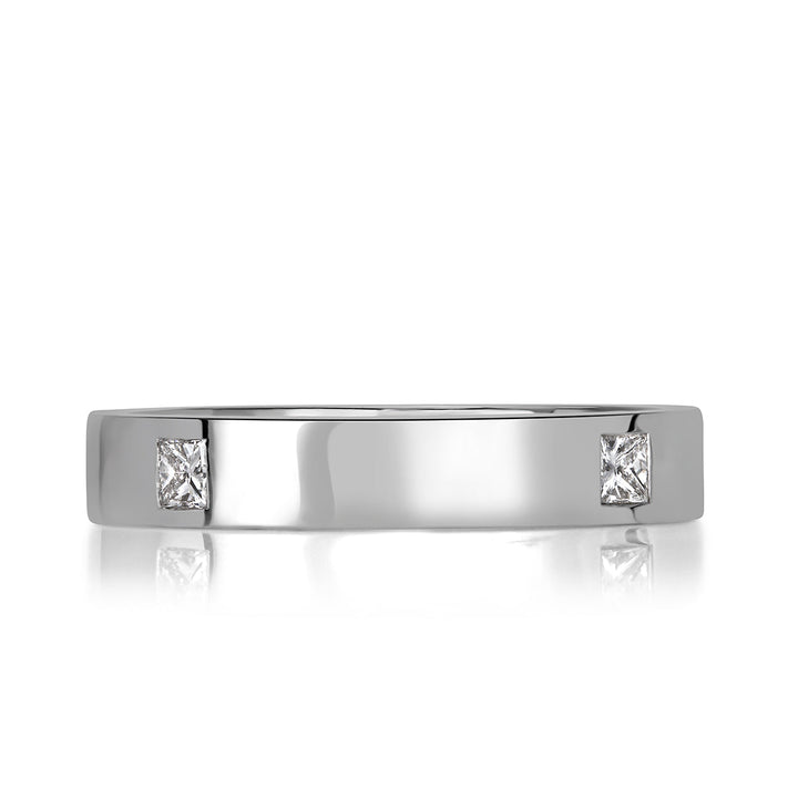 0.40ct Princess Cut Lab Diamond Men's Wedding Band in Platinum