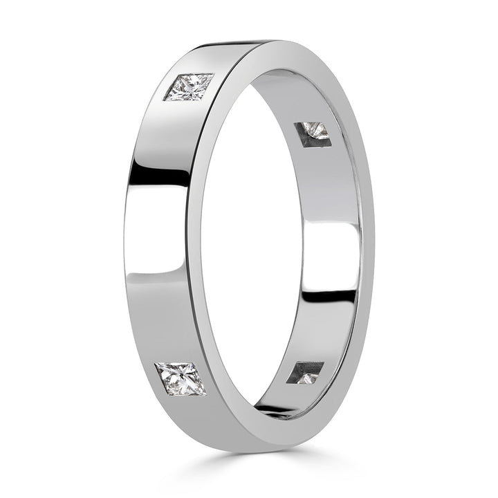 0.40ct Princess Cut Lab Diamond Men's Wedding Band in Platinum