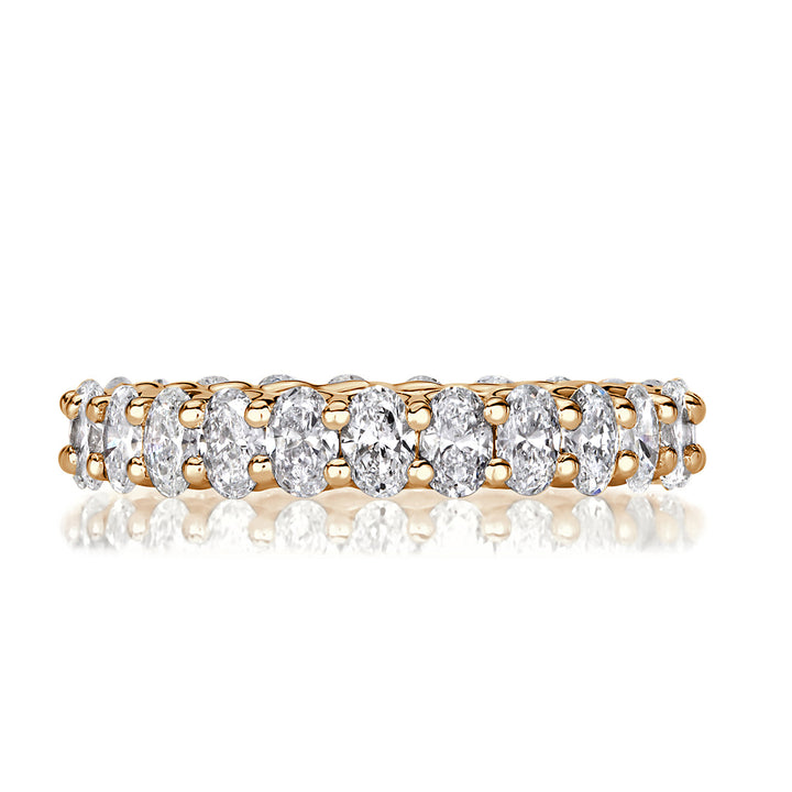 2.30ct Oval Cut Lab Diamond Eternity Band in 18K Champagne Yellow Gold