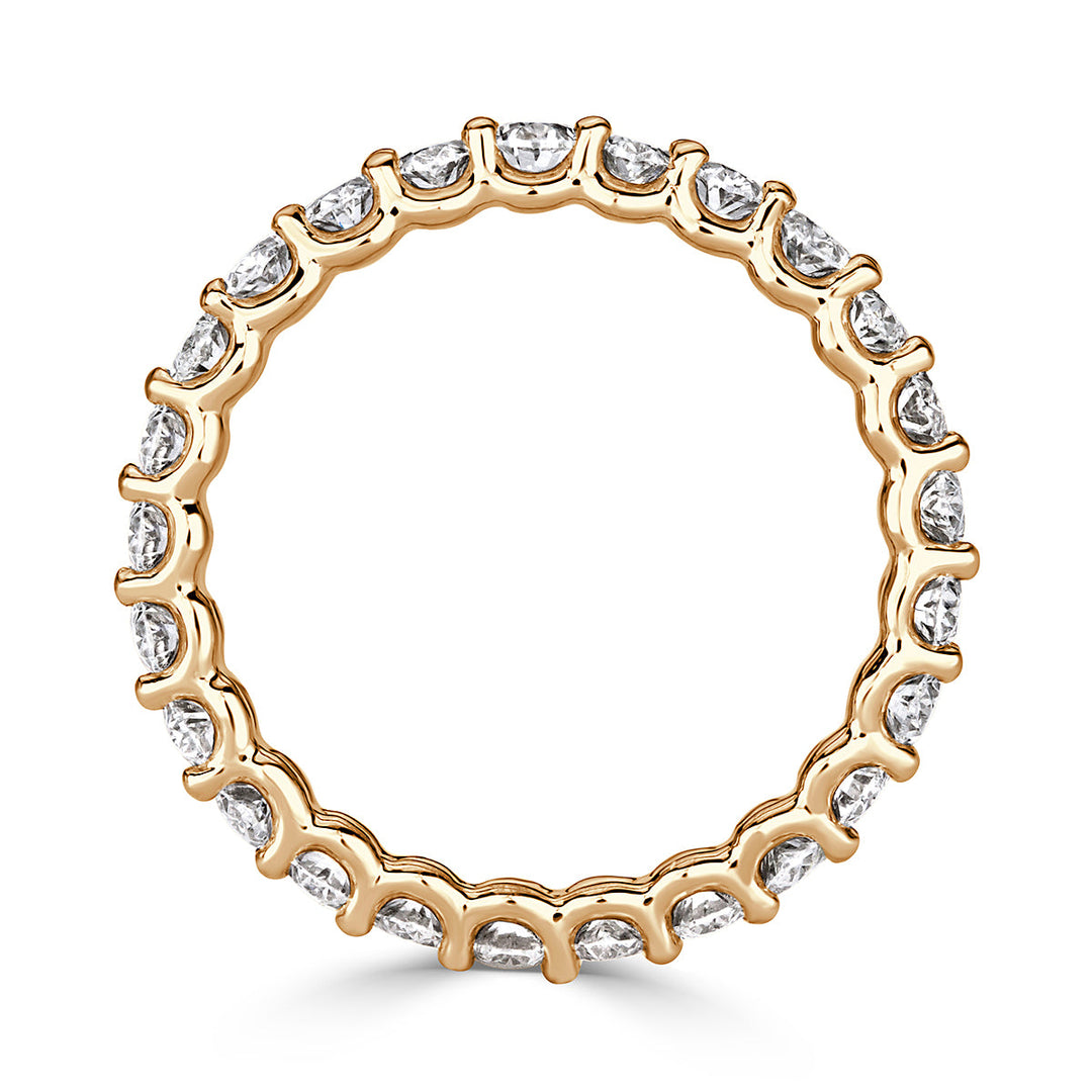 2.30ct Oval Cut Lab Diamond Eternity Band in 18K Champagne Yellow Gold