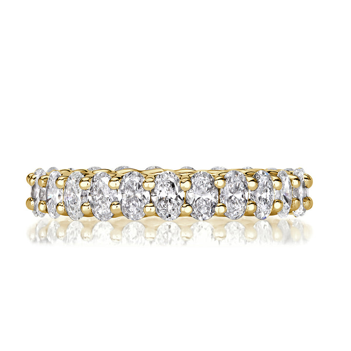 2.30ct Oval Cut Lab Diamond Eternity Band in 18K Yellow Gold