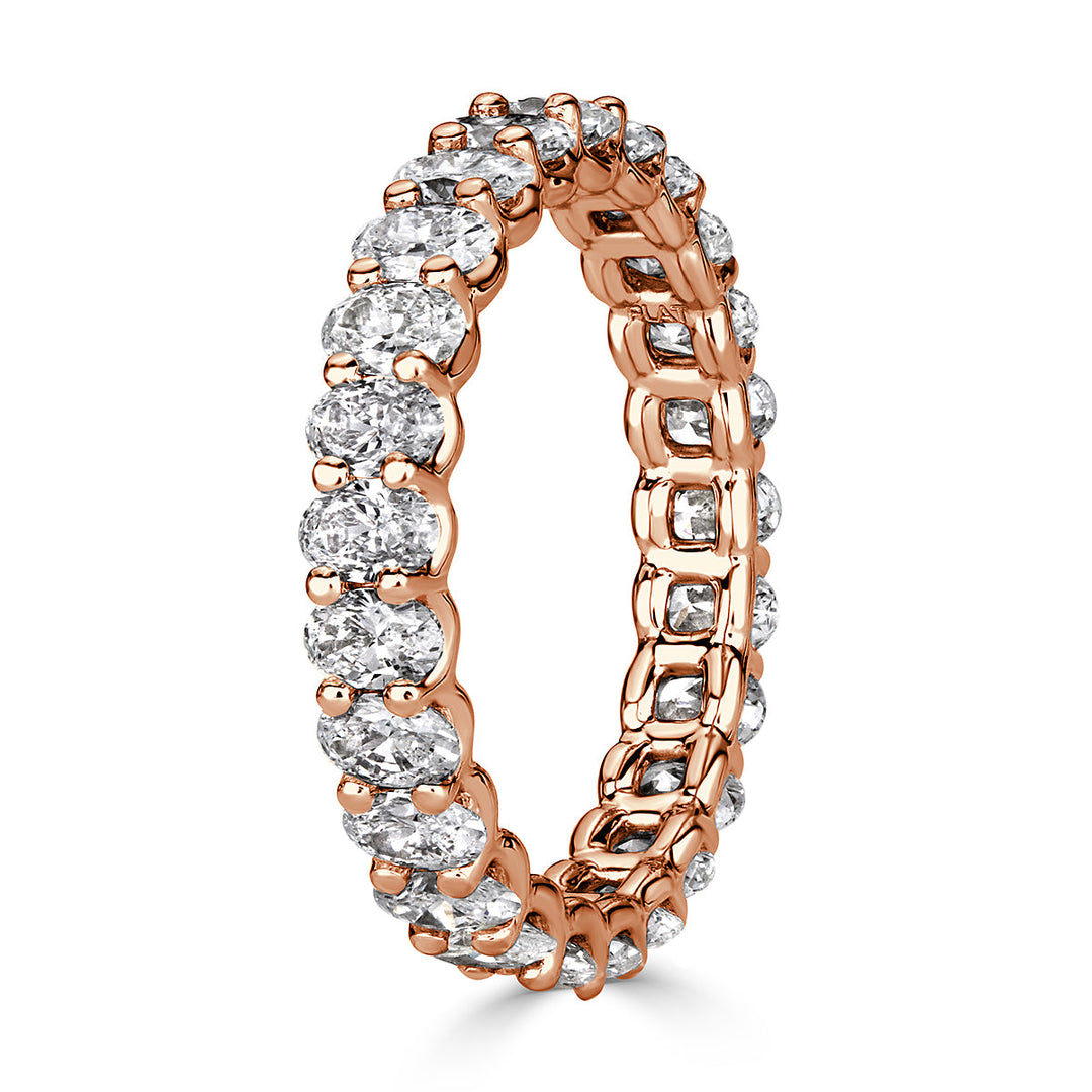 2.30ct Oval Cut Lab Diamond Eternity Band in 18K Rose Gold