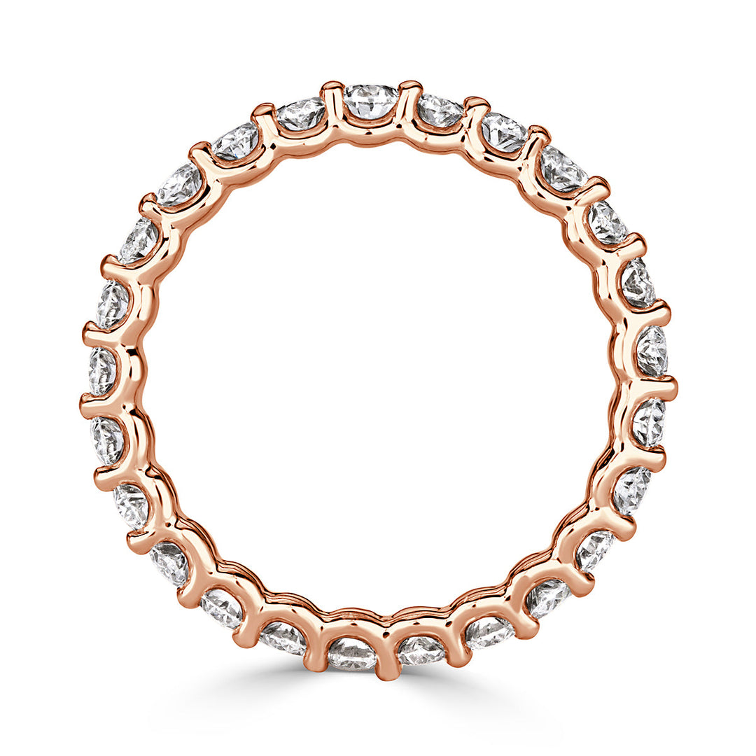 2.30ct Oval Cut Lab Diamond Eternity Band in 18K Rose Gold