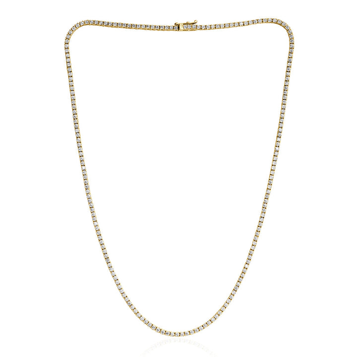 5.90ct Round Brilliant Cut Lab Diamond Tennis Necklace in 14k Yellow Gold