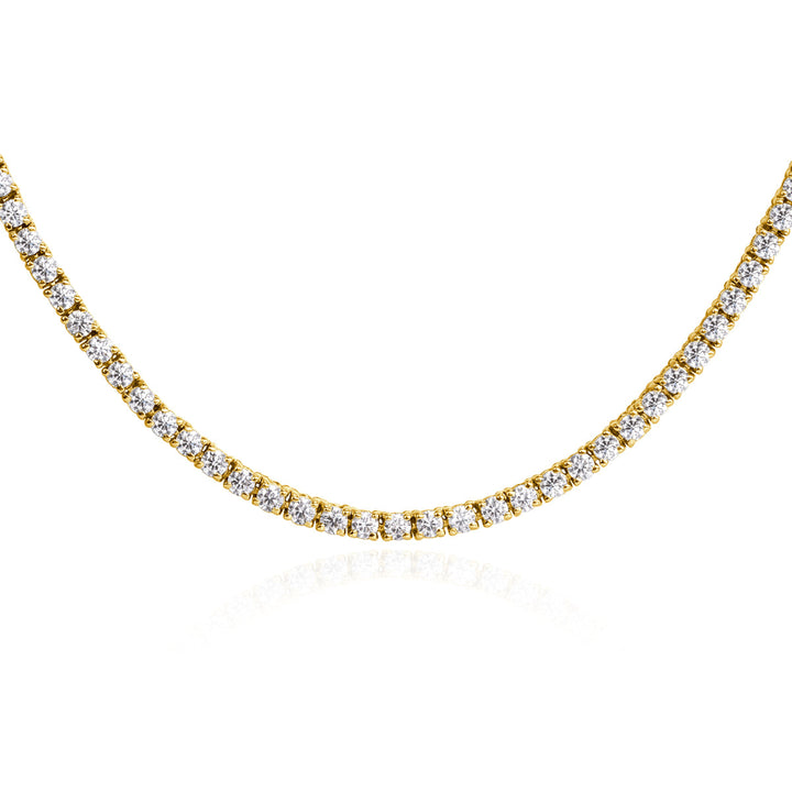 8.45ct Round Brilliant Cut Lab Diamond Tennis Necklace in 14k Yellow Gold