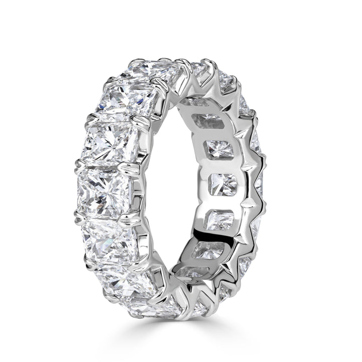 8.30ct Radiant Cut Lab Diamond Eternity Band in 18k White Gold