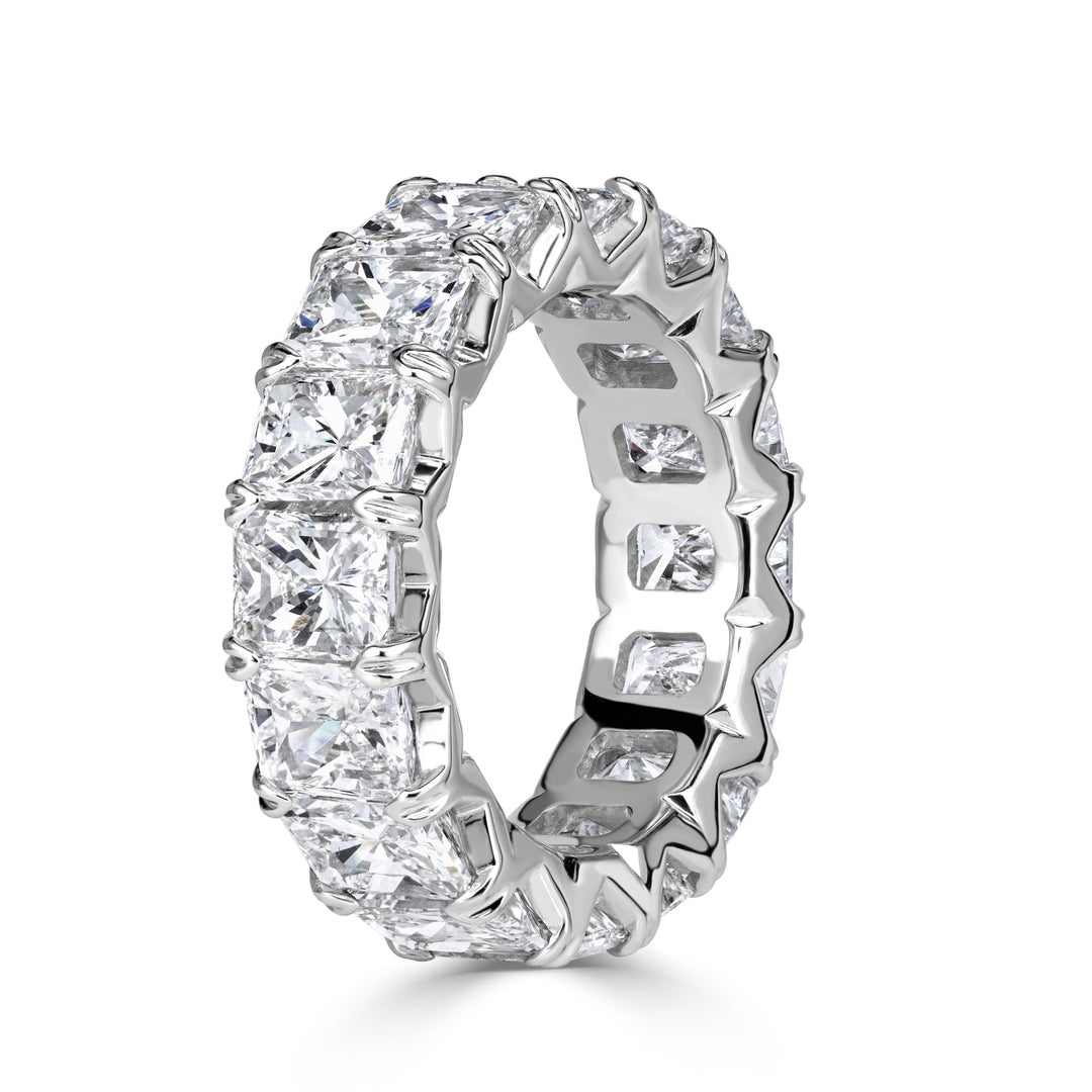 8.30ct Radiant Cut Lab Diamond Eternity Band in 18k White Gold