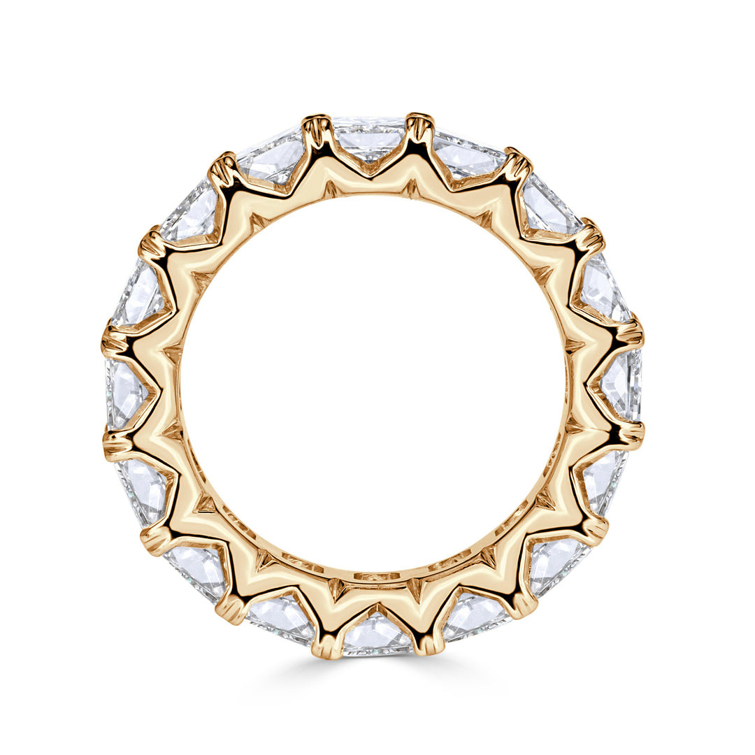 8.30ct Radiant Cut Lab Diamond Eternity Band in 18k Champagne Yellow Gold