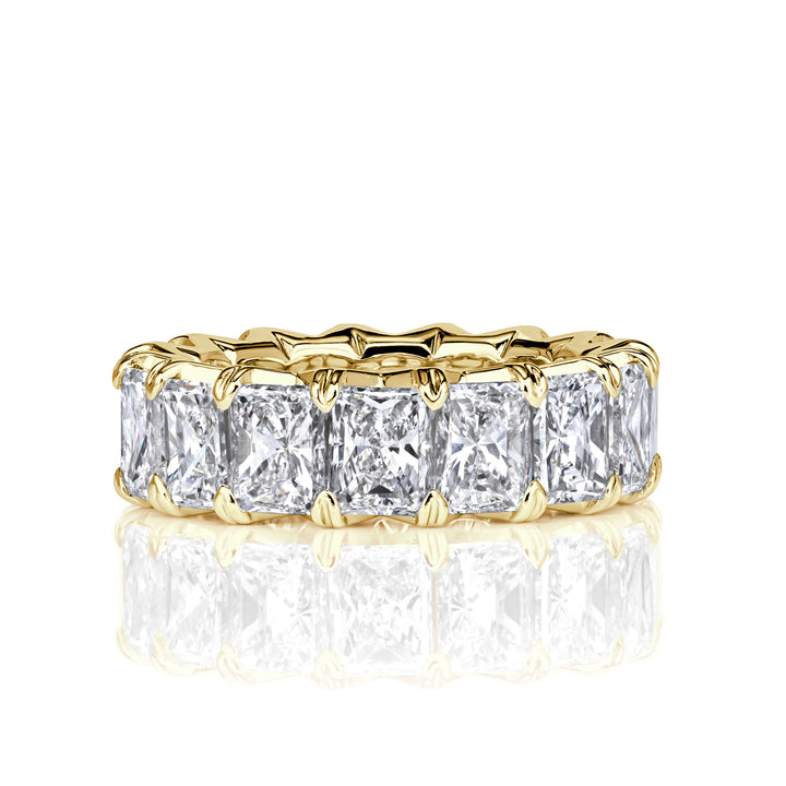 8.30ct Radiant Cut Lab Diamond Eternity Band in 18k Yellow Gold