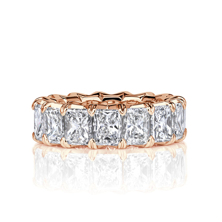 8.30ct Radiant Cut Lab Diamond Eternity Band in 18k Rose Gold