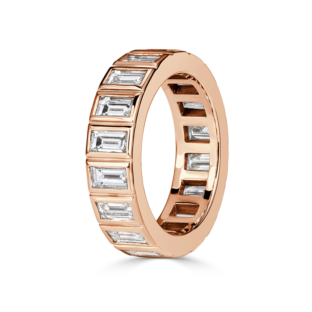 3.41ct Baguette Cut Lab Diamond Eternity Band in 18k Rose Gold