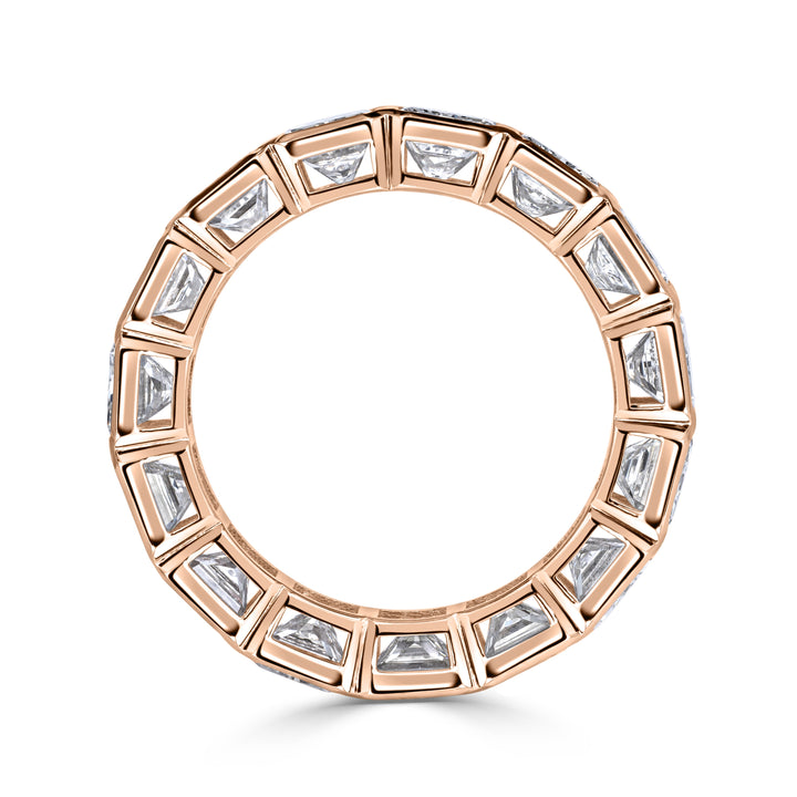 7.78ct Radiant Cut Lab Diamond Eternity Band in 18K Rose Gold