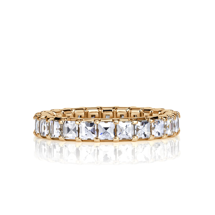 2.40ct Pixel Cut Lab Diamond Eternity Band in 18k Champagne Yellow Gold