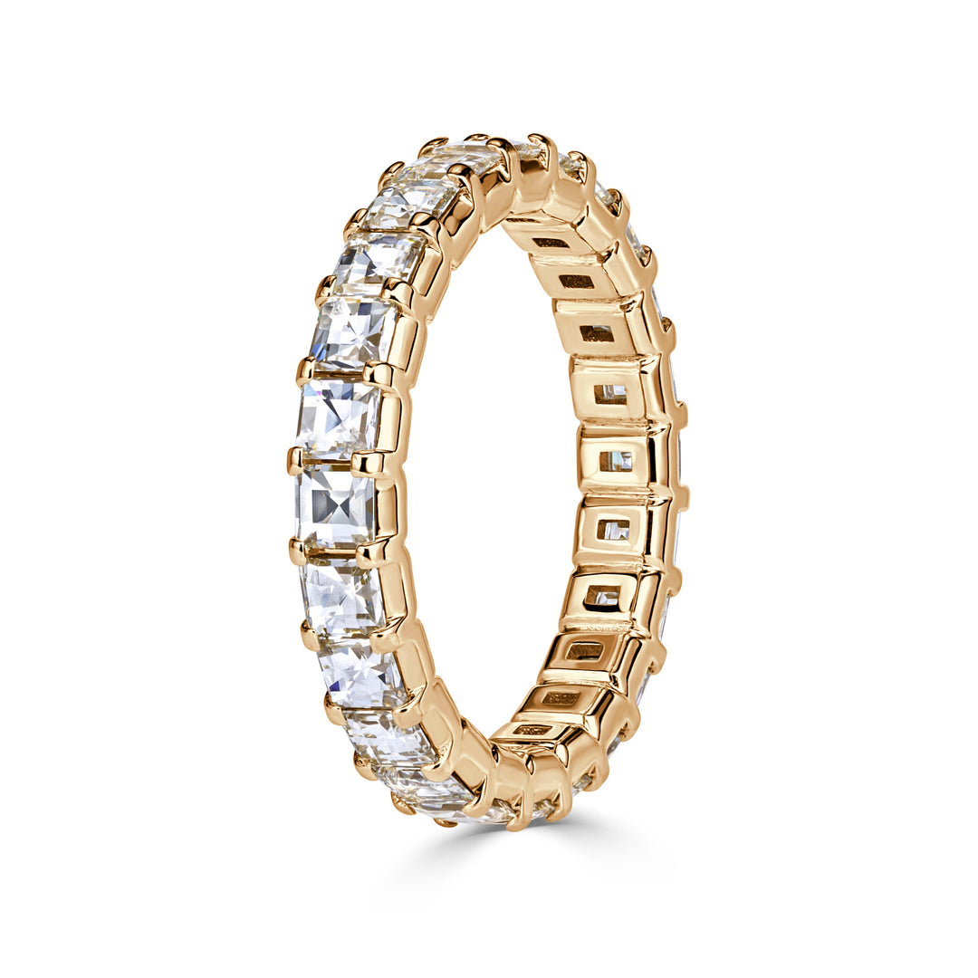 2.40ct Pixel Cut Lab Diamond Eternity Band in 18k Champagne Yellow Gold