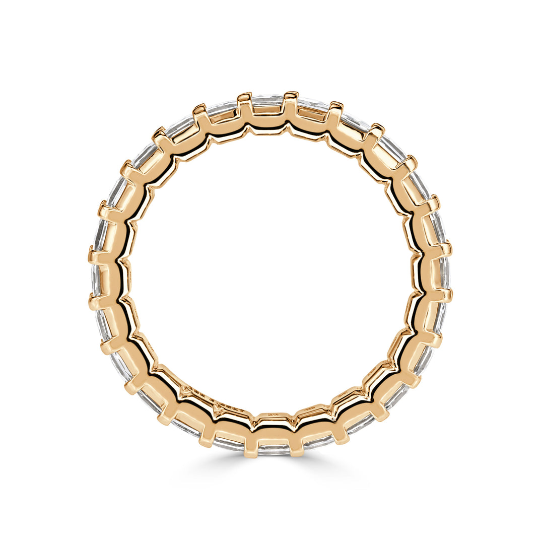 2.40ct Pixel Cut Lab Diamond Eternity Band in 18k Champagne Yellow Gold