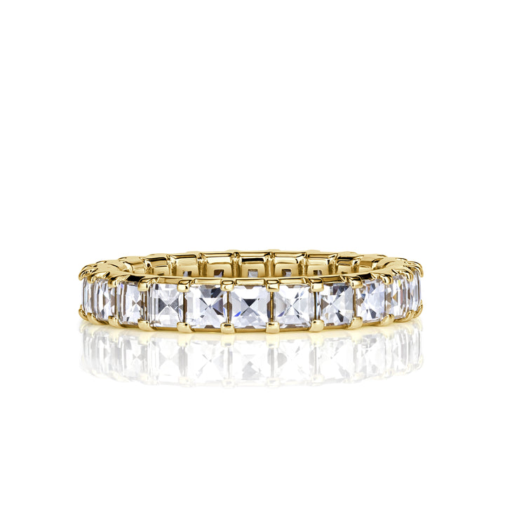 2.40ct Pixel Cut Lab Diamond Eternity Band in 18k Yellow Gold