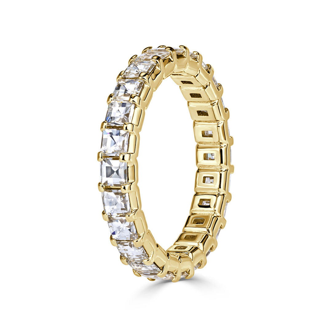 2.40ct Pixel Cut Lab Diamond Eternity Band in 18k Yellow Gold