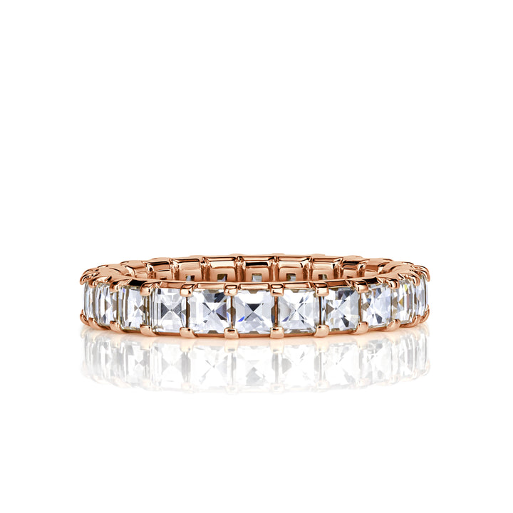 2.40ct Pixel Cut Lab Diamond Eternity Band in 18k Rose Gold