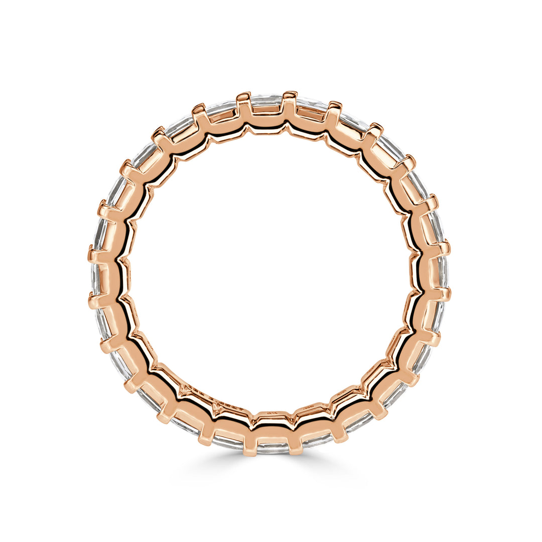 2.40ct Pixel Cut Lab Diamond Eternity Band in 18k Rose Gold