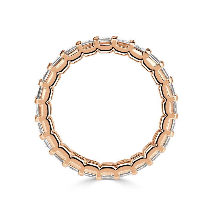 2.40ct Pixel Cut Lab Diamond Eternity Band in 18k Rose Gold