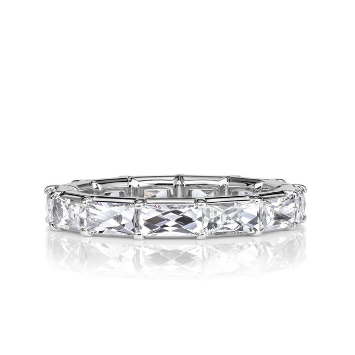 2.21ct French Cut Lab Diamond Eternity Band in 18K White Gold