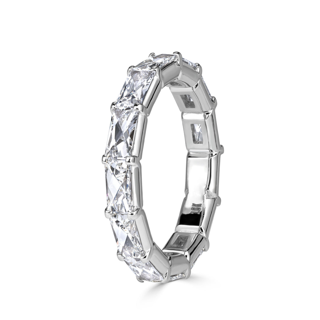 2.21ct French Cut Lab Diamond Eternity Band in 18K White Gold