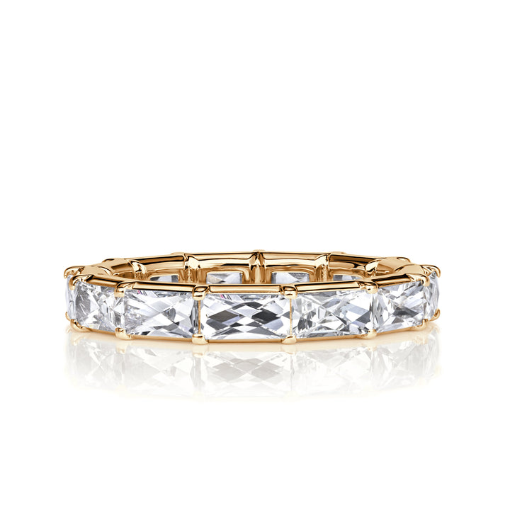 2.21ct French Cut Lab Diamond Eternity Band in 18K Champagne Yellow Gold