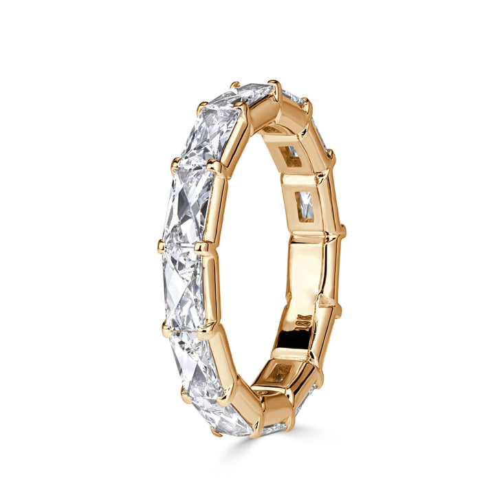 2.21ct French Cut Lab Diamond Eternity Band in 18K Champagne Yellow Gold