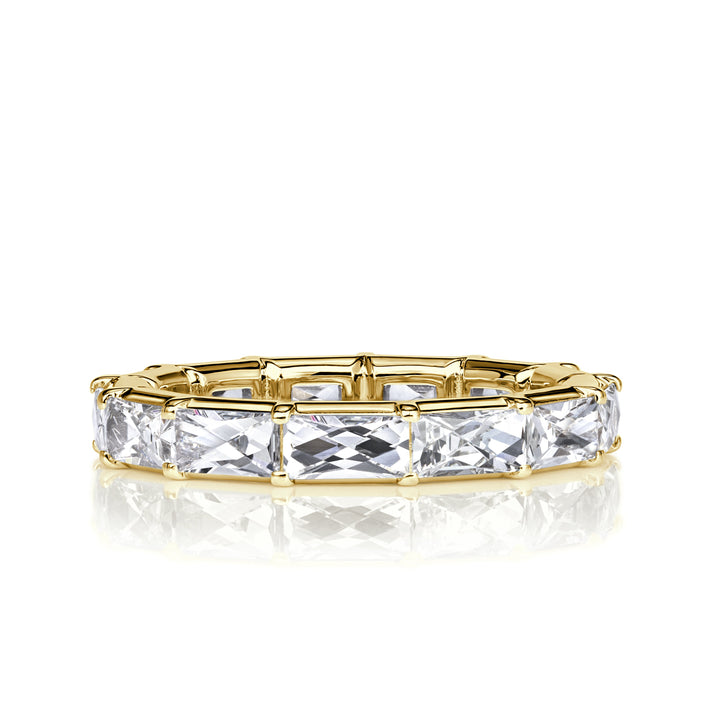 2.21ct French Cut Lab Diamond Eternity Band in 18K Yellow Gold