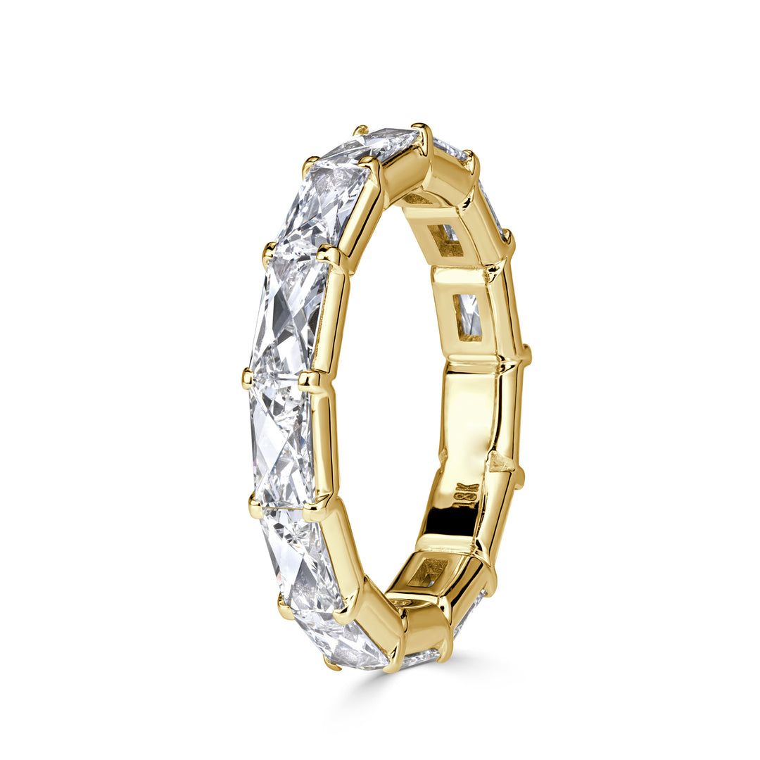 2.21ct French Cut Lab Diamond Eternity Band in 18K Yellow Gold