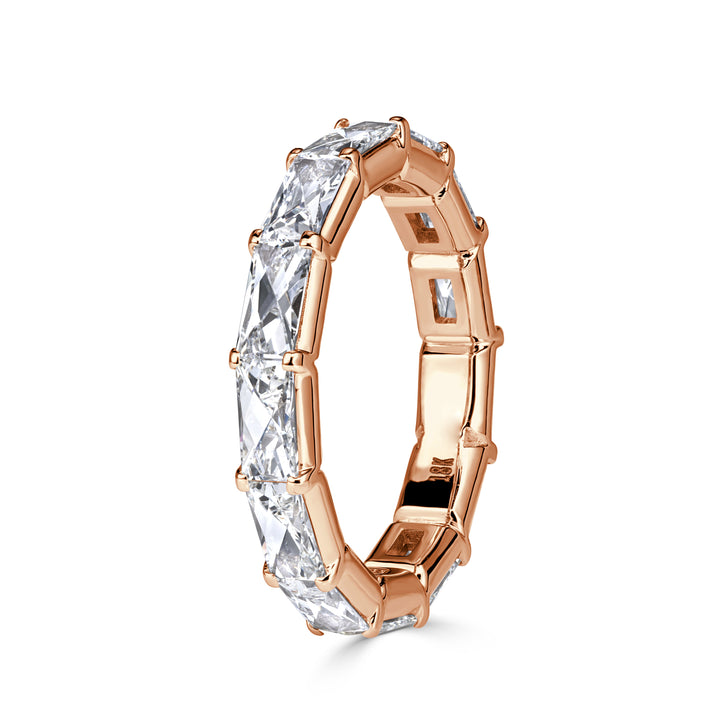 2.21ct French Cut Lab Diamond Eternity Band in 18K Rose Gold