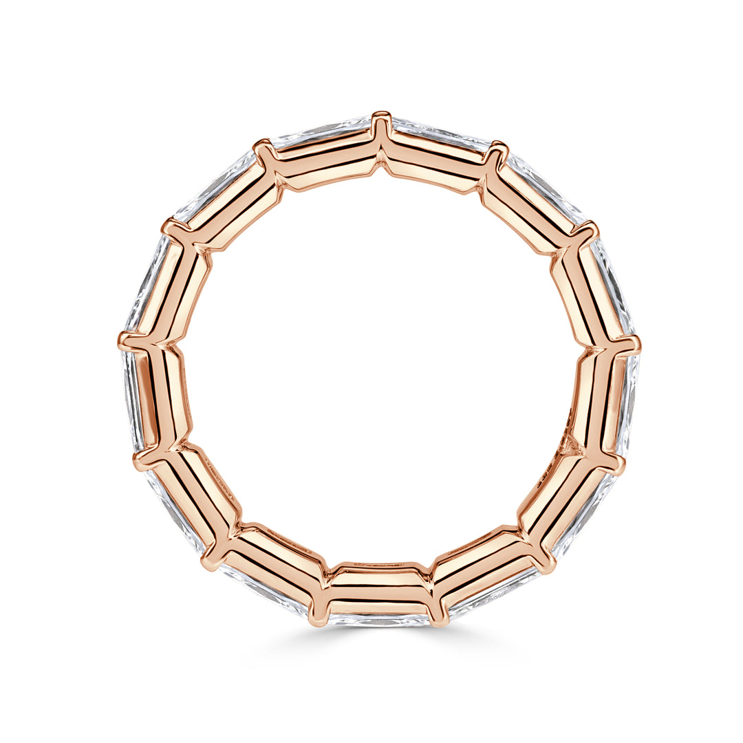 2.21ct French Cut Lab Diamond Eternity Band in 18K Rose Gold