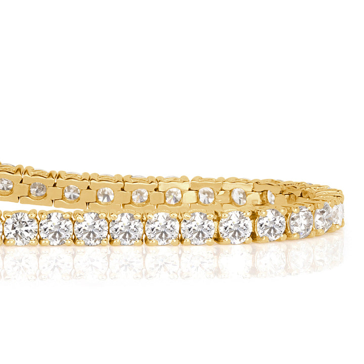 4.05ct Round Brilliant Cut Lab Diamond Tennis Bracelet in 18K Yellow Gold