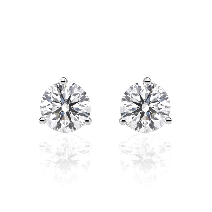 2.00ct Round Brilliant Cut Lab Diamond Stud Earrings in 14K White Gold