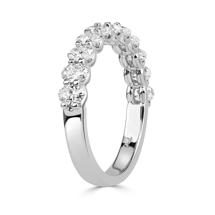 1.16ct Oval Cut Lab Diamond Wedding Band in 18K White Gold