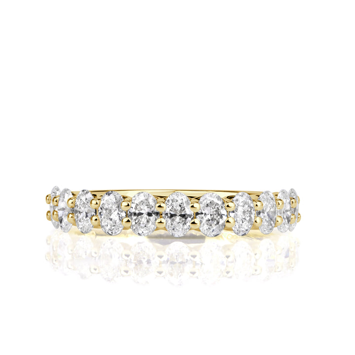 1.16ct Oval Cut Lab Diamond Wedding Band in 18K Yellow Gold