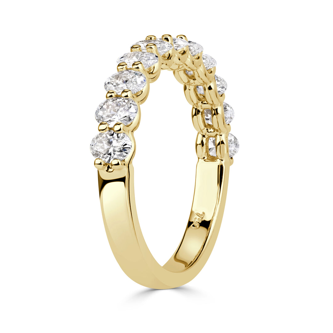 1.16ct Oval Cut Lab Diamond Wedding Band in 18K Yellow Gold