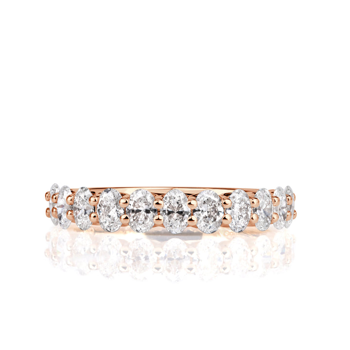 1.16ct Oval Cut Lab Diamond Wedding Band in 18K Rose Gold