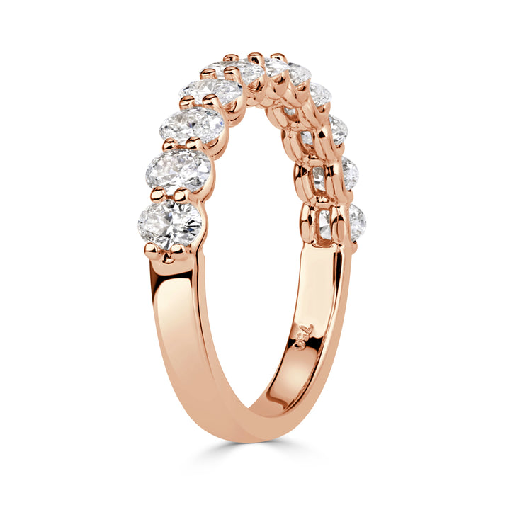 1.16ct Oval Cut Lab Diamond Wedding Band in 18K Rose Gold