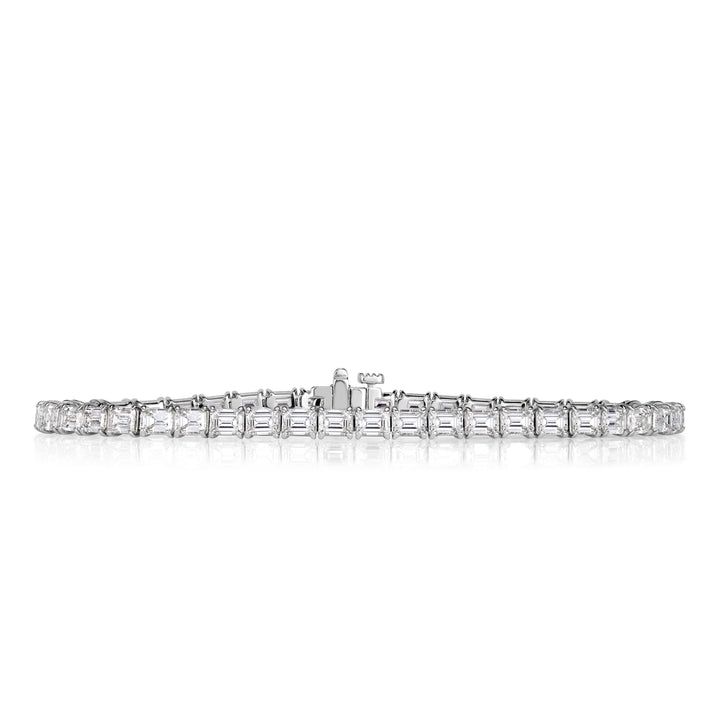 8.06ct Emerald Cut Lab Diamond Tennis Bracelet in 18K White Gold