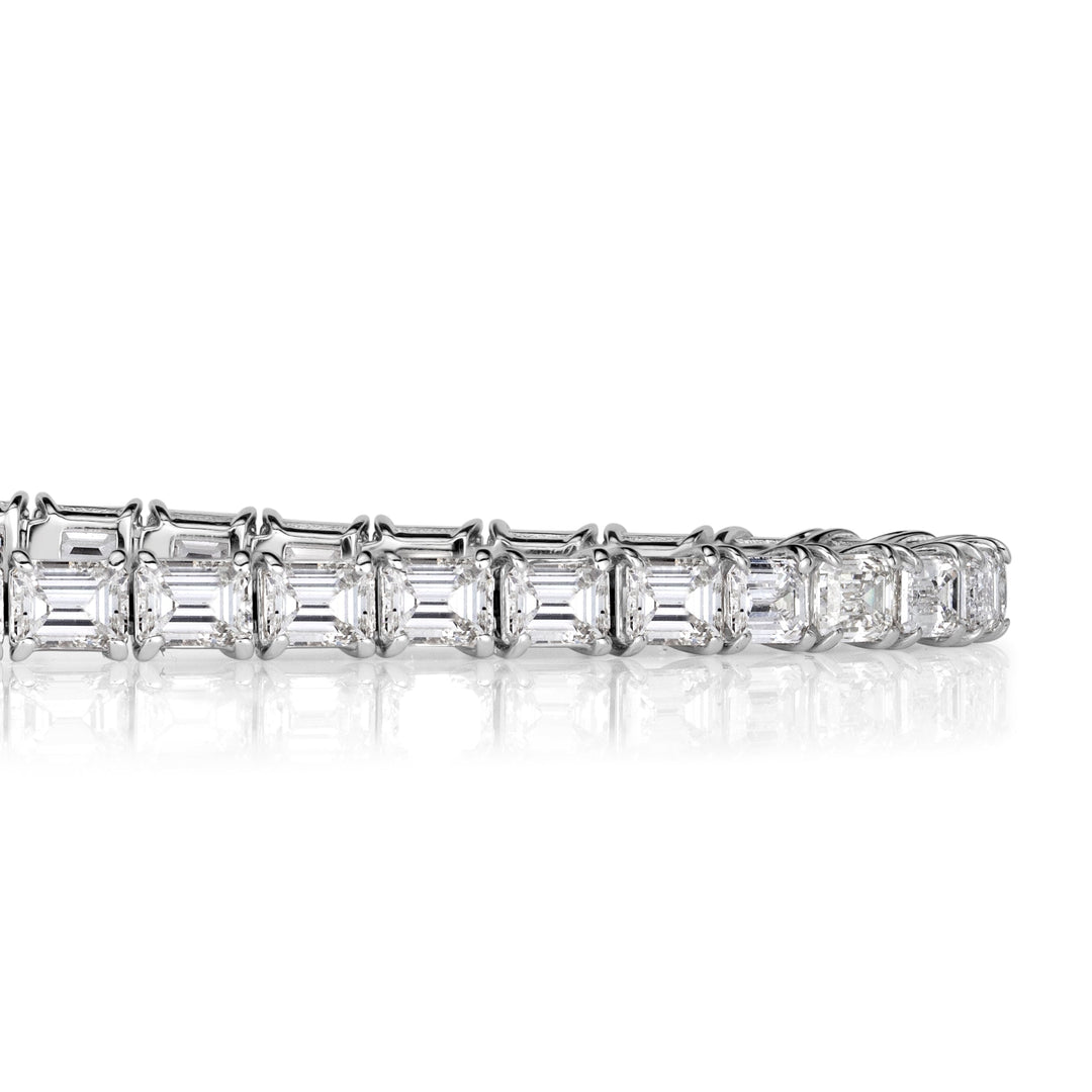 8.06ct Emerald Cut Lab Diamond Tennis Bracelet in 18K White Gold