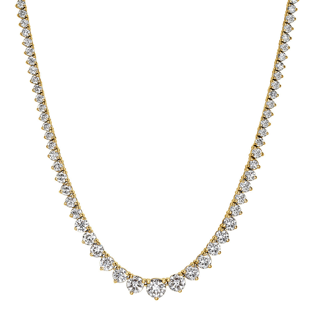 9.33ct Round Brilliant Cut Lab Diamond Graduated Tennis Necklace