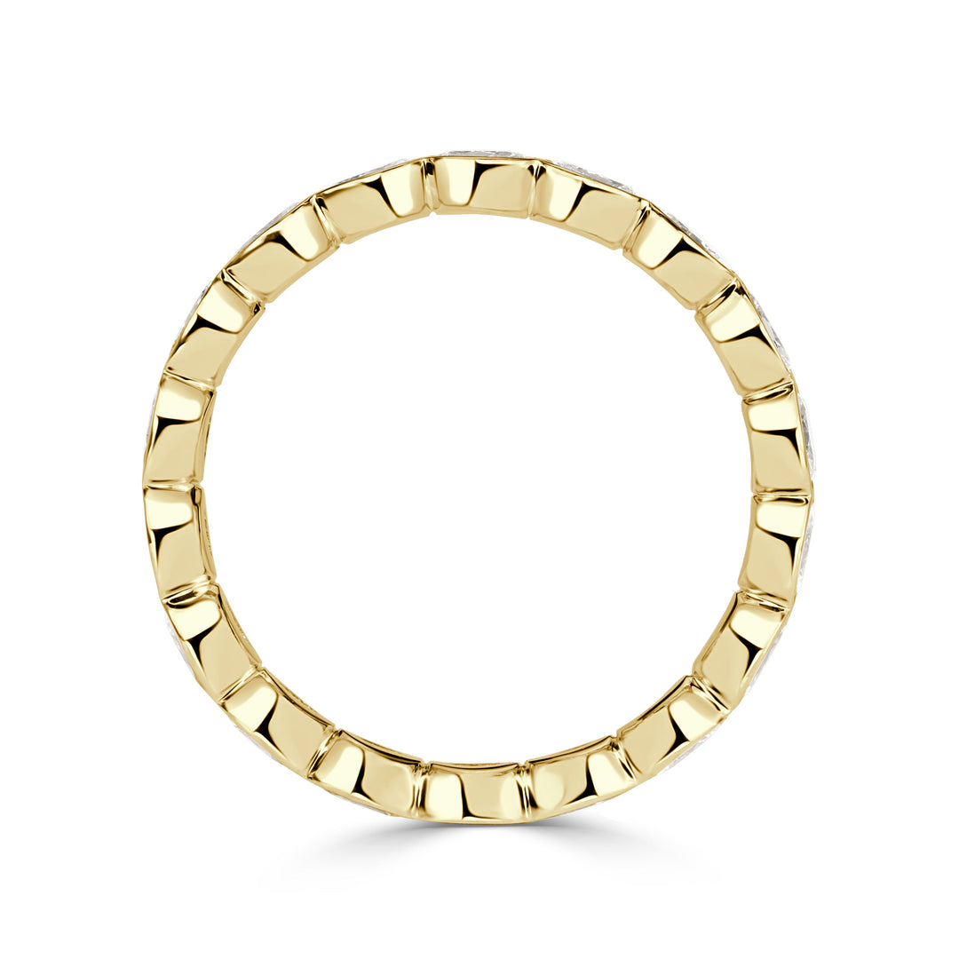 1.45ct Oval Cut Lab Diamond Bezel Eternity Band in 18K Yellow Gold