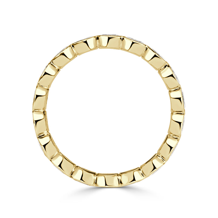 1.45ct Oval Cut Lab Diamond Bezel Eternity Band in 18K Yellow Gold